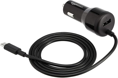 Basics 12W (5V, 2.4A) Car Charger with Lightning Cable