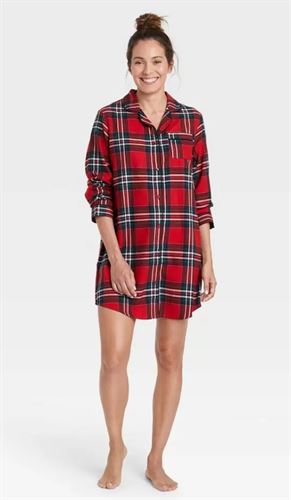 Women's Striped Perfectly Cozy Flannel Plaid NightGown - Stars