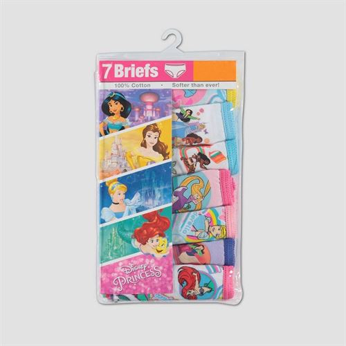 Disney Princesses Toddler Girls Ariel, Cinderella & Rapunzel Brief Underwear  Panties, 7-Pack 