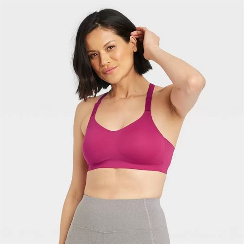Women's High Support Bonded Bra - All in Motion Cranberry M, Red