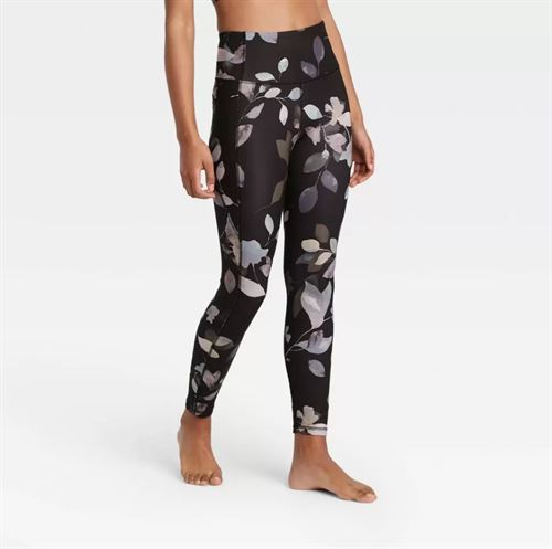 Wild Fable Leggings Women's High-Rise Floral Print Black Small