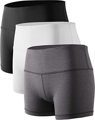  CADMUS Womens High Waist Tummy Control Yoga Shorts Spandex  Compression Biker Shorts Side Pockets
