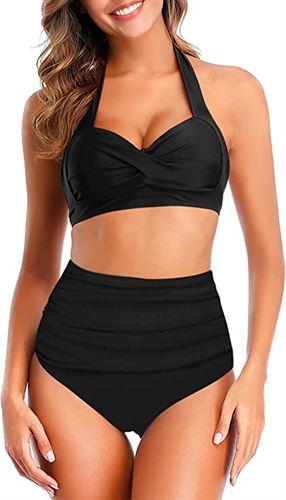 Tempt Me Women Cutout Swimsuits Tummy Control High Waisted Halter