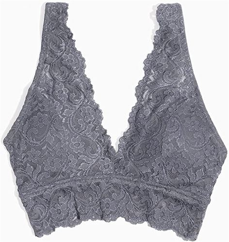 Women's Lace Bralette Top Deep V Plunge with Removable Pads