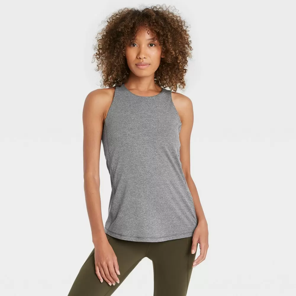 Women's Training Tank Top with Shelf Bra - All in Motion Charcoal