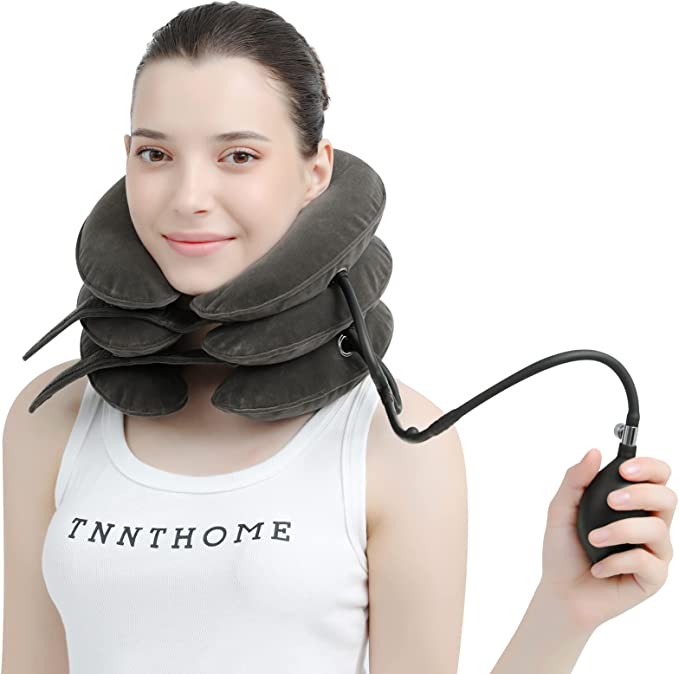 Cervical Neck Traction Device for Neck Pain Relief, Adjustable Inflatable  Neck Stretcher Neck Brace, Neck Traction Pillow for Use Neck Decompression