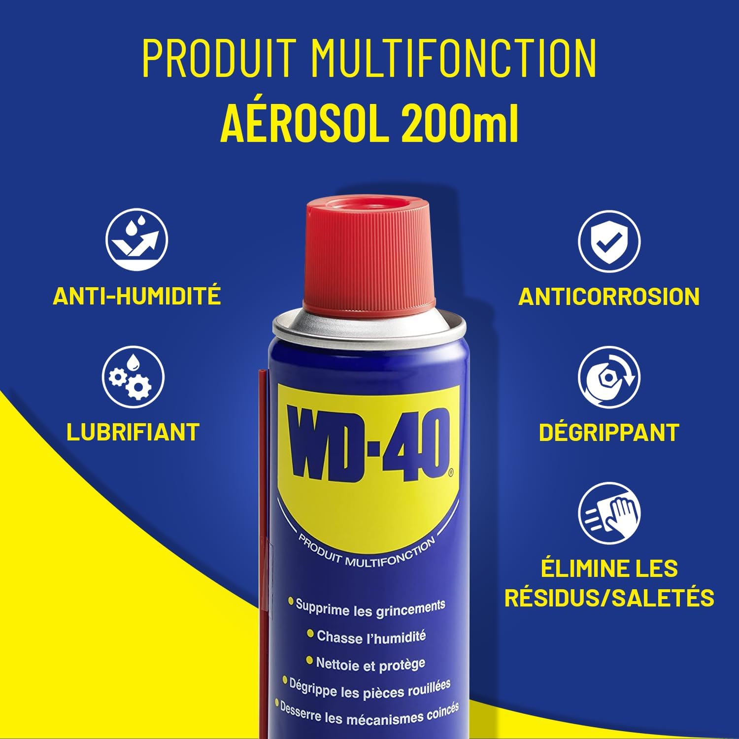 WD40 200ml spray simple - Dégrippant Multifonction